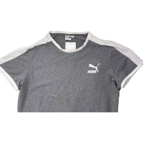 Puma Iconic T7 Men's Slim Tee Mens XXL Heather Grey TL4250 Casual Sport Shirt - Picture 3 of 6